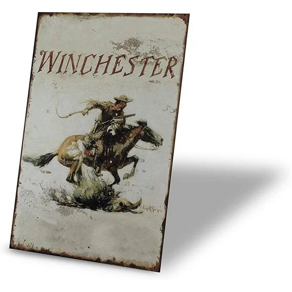 

TINSIGNS Winchester жестяные знаки винтажный металлический стержень домашний декор ковбойский знак 8x12 дюймов
