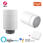 Умный привод для радиатора Tuya ZigBee 3,0, регулятор температуры, программируемый термостатический радиатор, голосовое управление через Alexa
