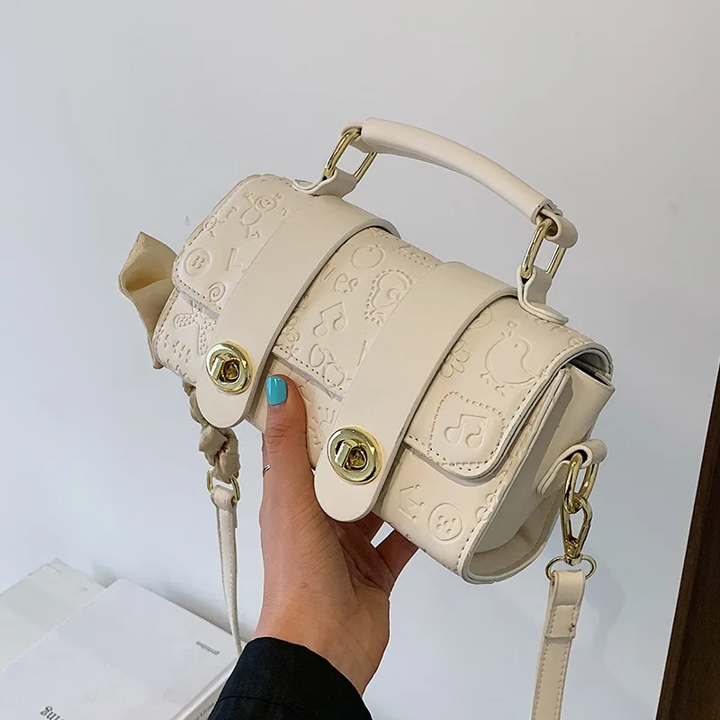 

Women's Shoulder/crossbody Bag Fashion Clamshell Hasp Ribbons Decorative Chain Leather Handbags Wholesale 2021 New Female Bags