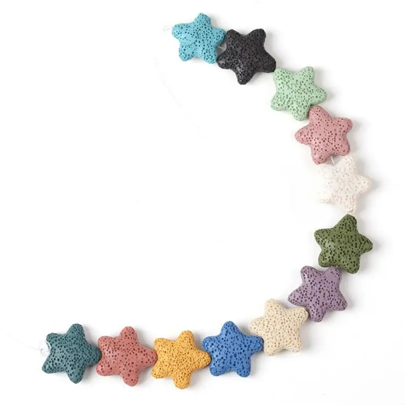 Окрашенные звезды лава каменные бусины DIY эфирное масло драгоценности Морская