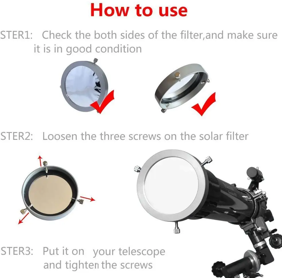 Роскошный Металлический регулируемый солнечный фильтр с внутренним диаметром 66