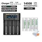 14500 3,7 в 1200 мАч литий-ионная аккумуляторная батарея + USB умный ЖК-дисплей зарядное устройство для батарей AAAAA 1,2 в Ni-Cd Ni-MH