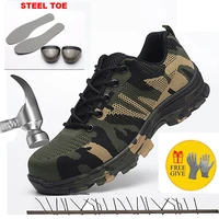 men women steel toe safe boots outdoor breathable safety shoes puncture proof workers drop shipping