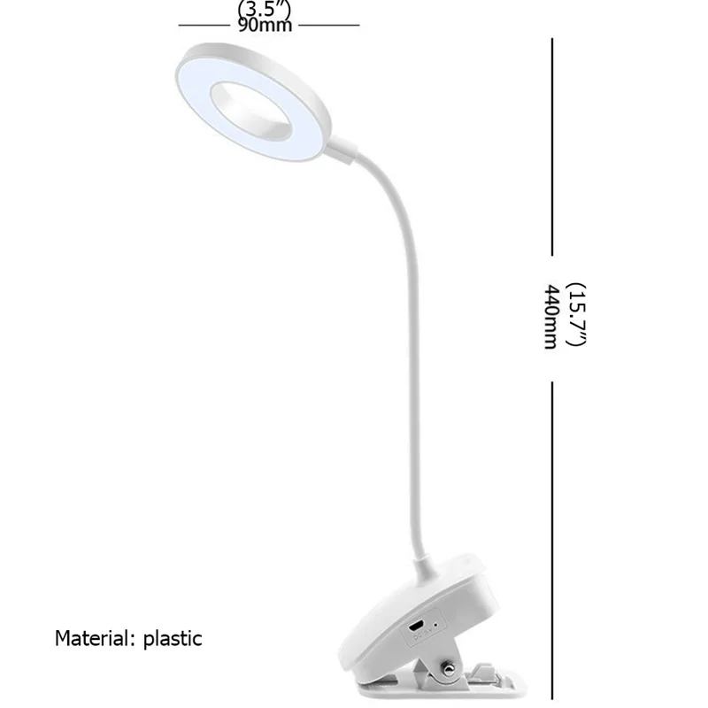 

OUFULA Led Touch desk Lamp USB Rechargeable With Clip Reading Lamp 3 Colors Child Eye Protection
