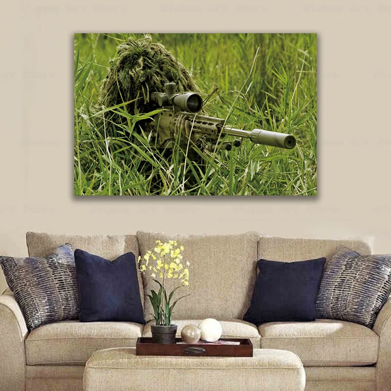 

Sniper snipers army soldier photo military posters on the wall picture home living room decoration for bedroom