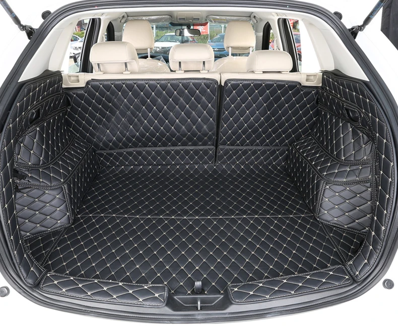 luxury fiber leather car trunk mat for mazda cx-5 cx5 2017 2018 2019 2020 car accessories