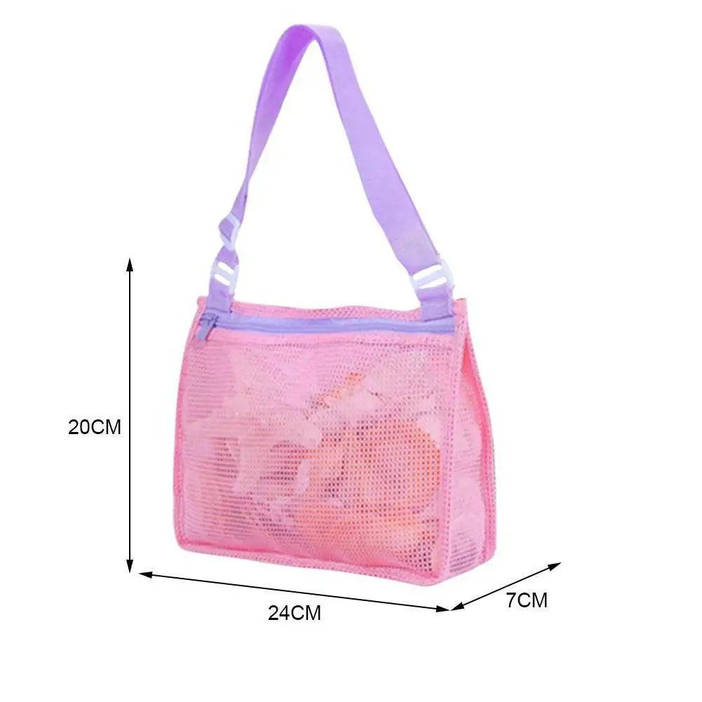 

Summer Kids Mesh Bag Portable Kids Sand Shell Collection Bag Children Sandpit Toys Folding Beach Tote Pouch Bag