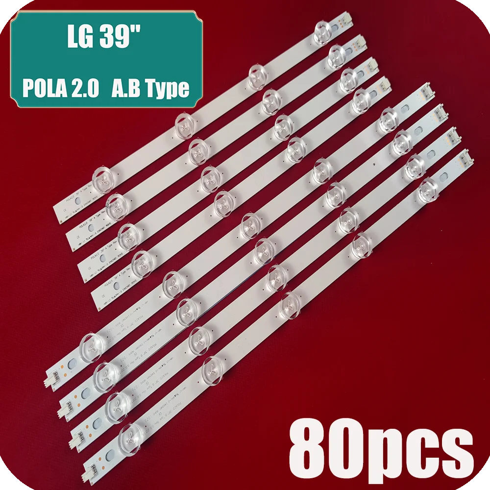 

Новый оригинальный комплект 80 светодиодных полос подсветки для LG 39ln5300 39ln5400 Hc390dun-vcfp1-21xx Innotek Pola2.039 "A / B Pola2.039