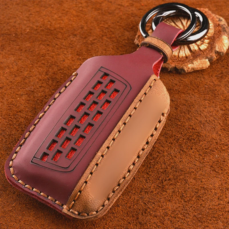 Автомобильный брелок для ключей с дистанционным управлением из натуральной кожи