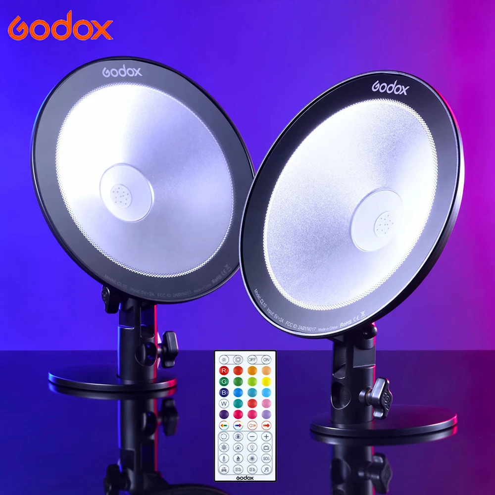 

Godox CL10 RGB LED Webcasting Ambient Light 10W Multi-color Lamp Fill Lighting for Studio Makeup Live Video Photography