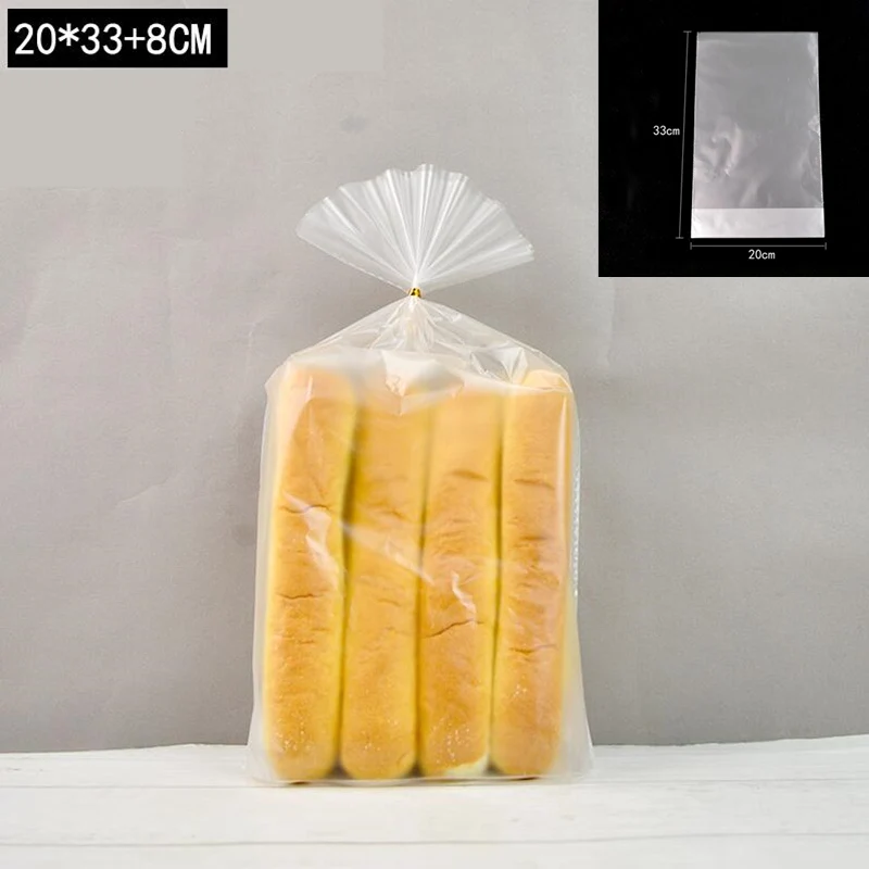 Frosted 20x33cm LBSISI Life 100 шт пластиковые пакеты, прозрачный пакет для тостов, хлеба, Мягкая матовая упаковка для еды, для выпечки, для рождественской вечеринки - Цвет: Frosted 20x33cm