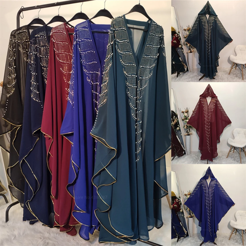 2022 мусульманская Мода Abaya для женщин с длинным рукавом исламское платье блестки бриллианты Великолепный Кафтан Женская вечерняя одежда