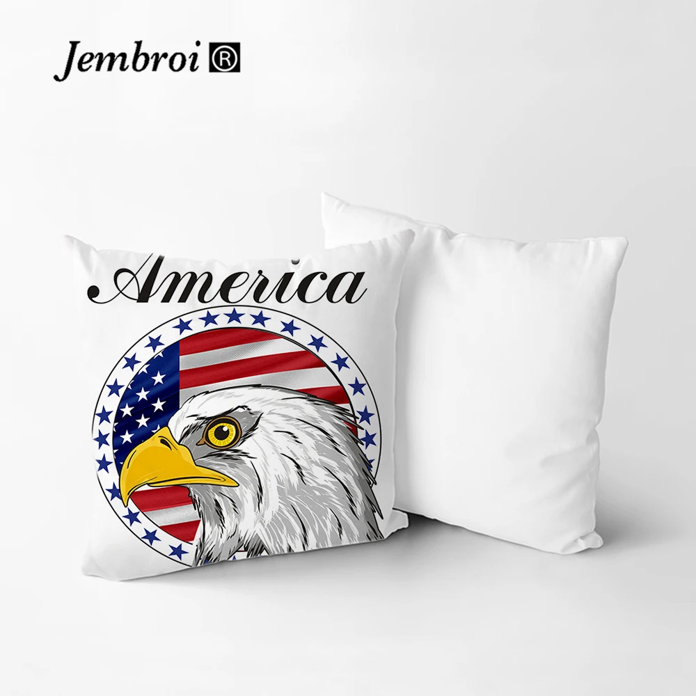 Наволочка с принтом Дня независимости США звезды и полосы флаг статуя Орла