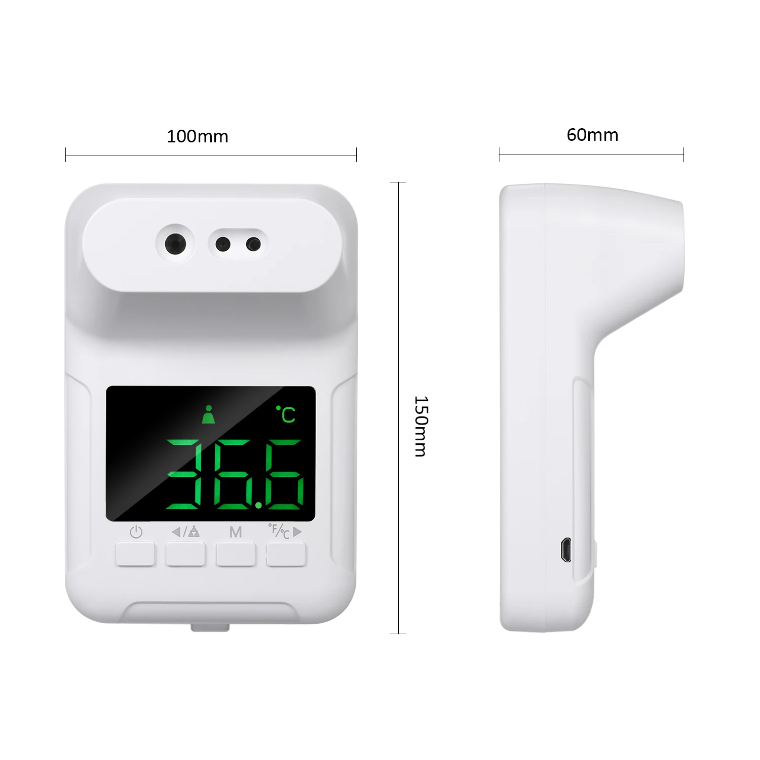 Infrared Forehead Hanging Thermometer LED Display High Temperature Buzzer Alarm Unit Changeable 50 Memory Groups for Baby Adults |