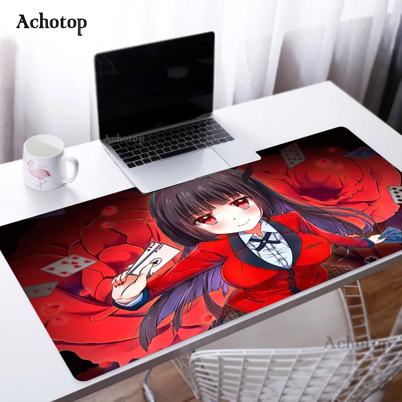 kakegurui yumeko jabami large anime mousepad gamer xl gaming mouse pad rubber locking edge big fashion laptop notebook desk mat free global shipping