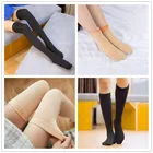 Женскиемужские зимние теплые утепленные носки, шерсть, кашемир, снег, черная кожа, бесшовный Носок, нижевыше колена, Длинные чулки