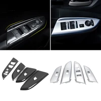 for honda fit jazz 2014 2018 accessories car door window glass lift control switch panel cover trim car styling abs carbonmatte
