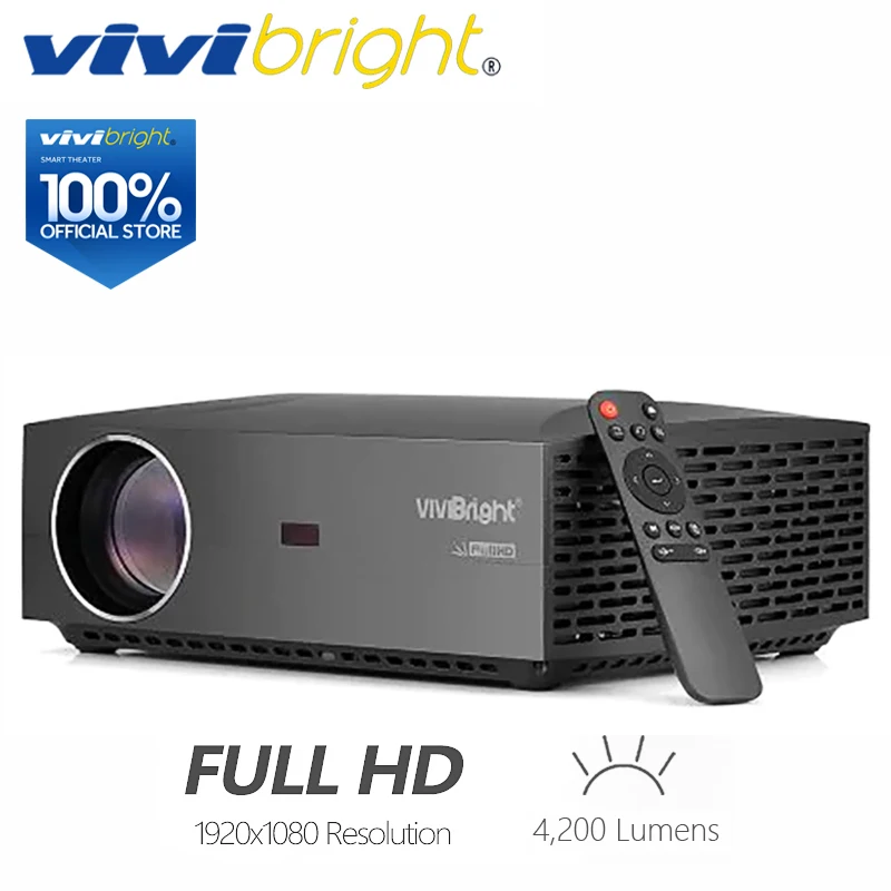 VIVIBRIGHT реальный Full HD 1080P проектор F30UP Android 9 0 wifi Bluetooth 3D видео HD/USB/TF/SPDIF выход/аудио