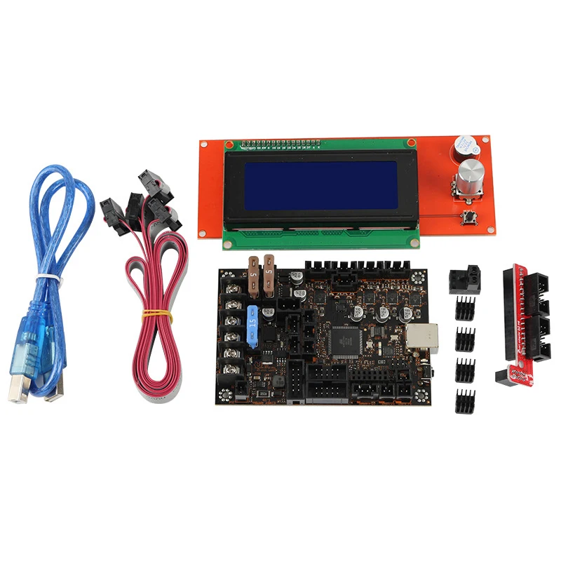 Комплект материнской платы 3D принтера для Prusa MK3/3S Einsy Rambo 1.1B с TMC2130 SPI + 2004Lcd|Детали и