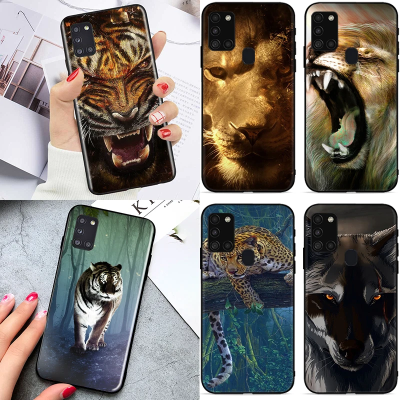 

Animal Painting Lion Phone Case For Samsung Galaxy A11 A21S A31 A32 4G 5G For A52 Cute Tiger Lion Carcasa Coque Back Cover