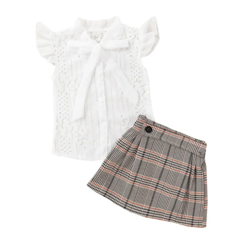 Комплекты летней одежды для маленьких девочек от 1 до 6 лет кружевные рубашки с