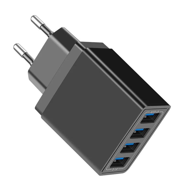 Black CinkeyPro 4 порта USB зарядное устройство 5 В/3.1A Быстрая зарядка для XiaoMi iPhone samsung мобильный телефон универсальный настенный адаптер зарядки - Тип штекера: Black
