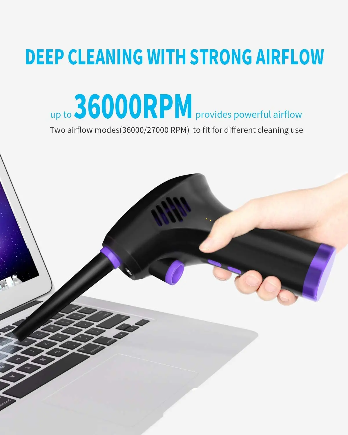 

45000 Rpm Cordless Air Duster Compressed Air Blower Cleaning Tool 6000mah Rechargeable Battery For Computer Keyboard Cleaning