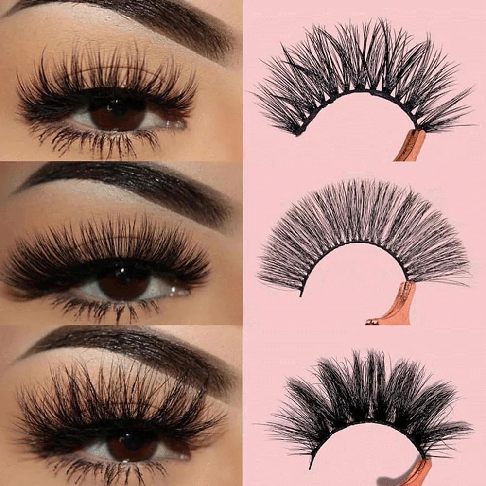 3 пары 4D норковых ресниц с пинцетом натуральные накладные ресницы толстая полная
