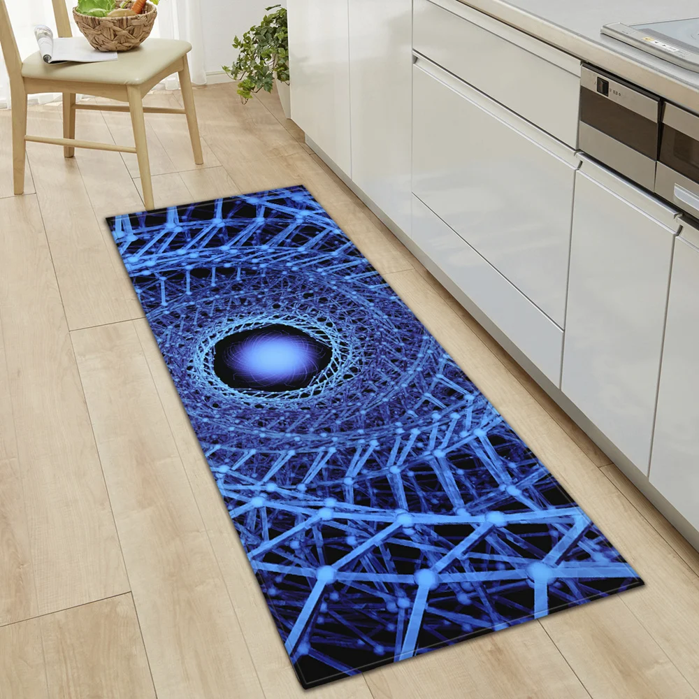 

3D Printed Bathroom Balcony Decoration Rug Anti-slip Long Carpet Kitchen Mat Bedroom Entrance Doormat Hallway Tatami Floor Mat