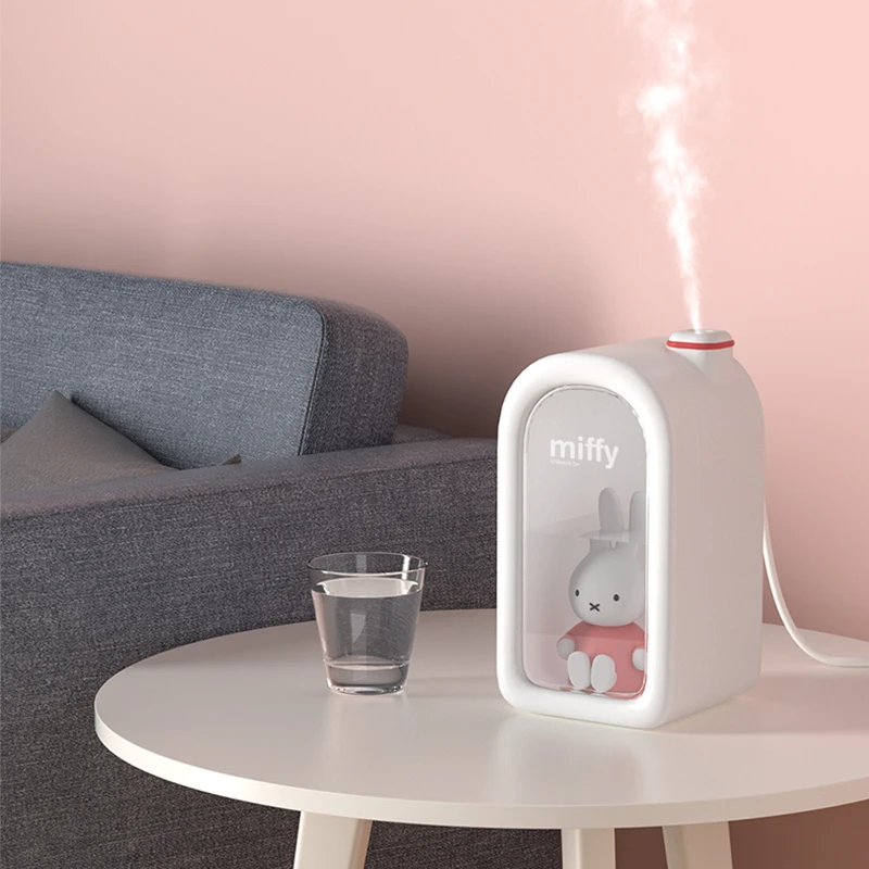 Miffy 380ML Cool Mist Humidifier For Bedroom Mini Air Humidifier Cute Type C Port Diffuser With Night Light For Home Office Gift
