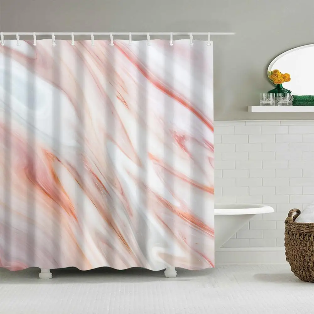 

Pink Plum Blossom Printed Shower Curtain Bathroom Curtain Waterproof Shower Curtain with 12 Hooks