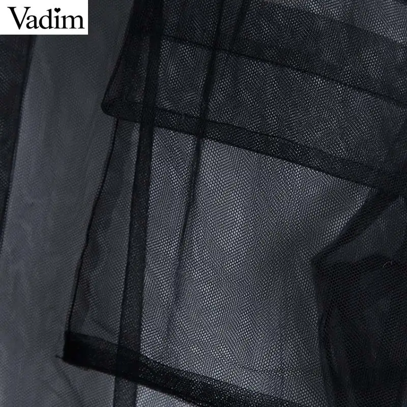 Vadim, Женская шикарная негабаритная прозрачная Длинная блузка, Повседневная рубашка с длинным рукавом, женские стильные сетчатые однотонные топы, блузы LB656