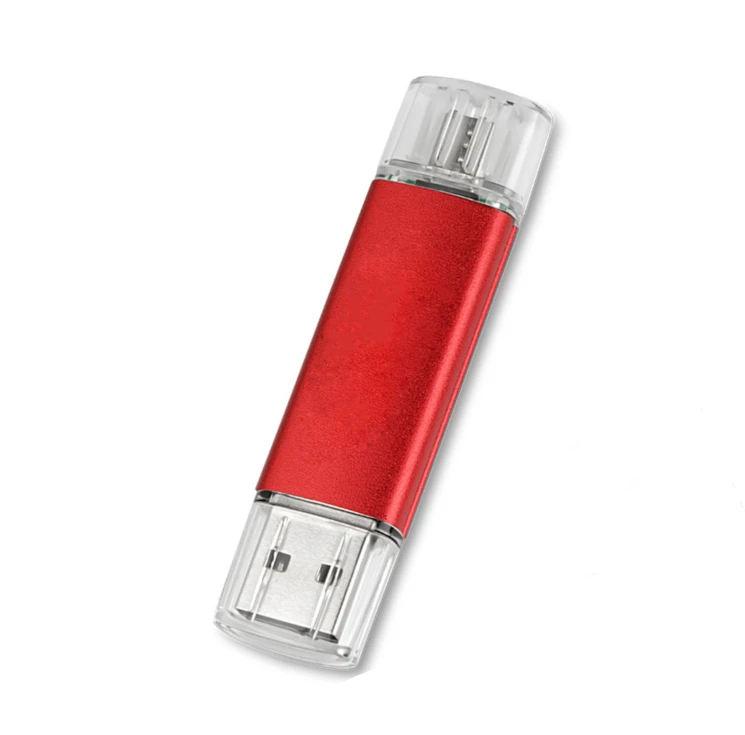 red USB флеш-накопитель флешка OTG высокоскоростной накопитель 64 ГБ 32 ГБ 16 ГБ 8 ГБ 4 ГБ внешний накопитель двойное применение микро USB накопитель - Цвет: red