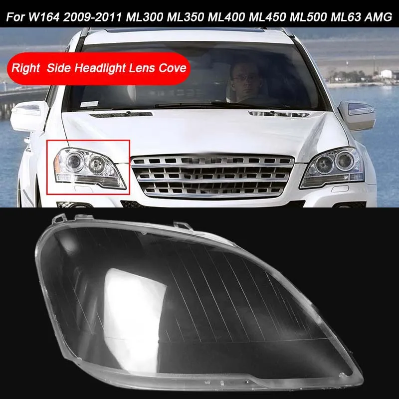 

for Mercedes Benz W164 2009-11 ML-Class Car Headlight Clear Lens Cover head light lamp Lampshade Shell