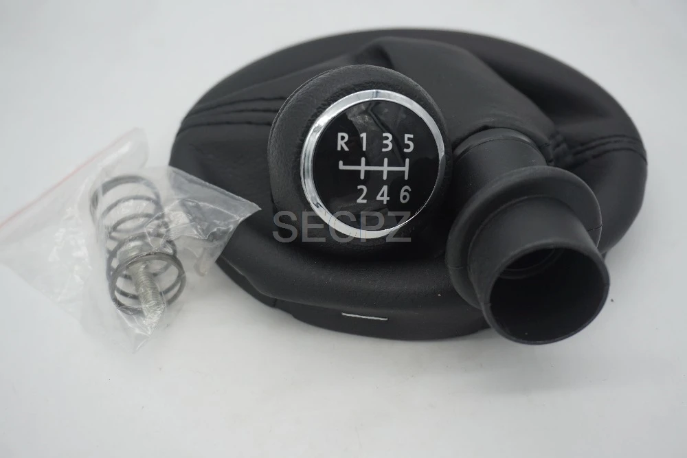 

FAT Free Shipping Black Leather Boot 6 Gear Car Gear Shift Knob for VW Transporter T5 T6 MKV MKVI (03-11)