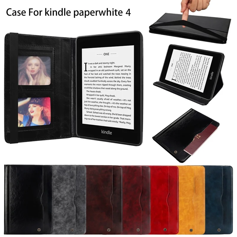 Чехол для Amazon Kindle Paperwhite 4 умный кожаный чехол со слотом карты планшета kindle paperwhite