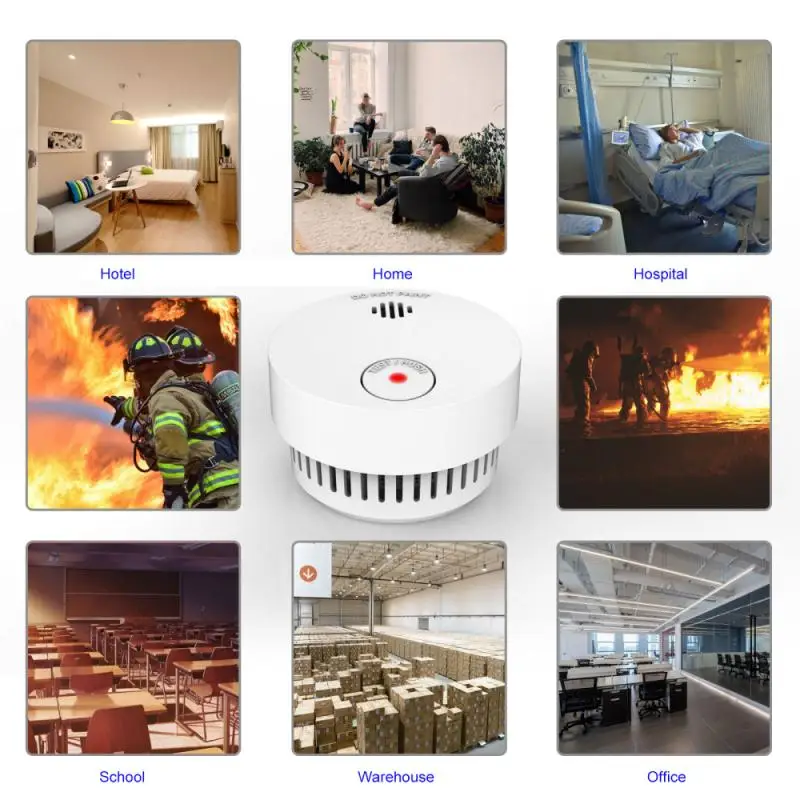 

Smoke Alarm Detector Home Security Protection Voice Warn Sensor Fire Alarm High Sensitive Home Security System Firefighters