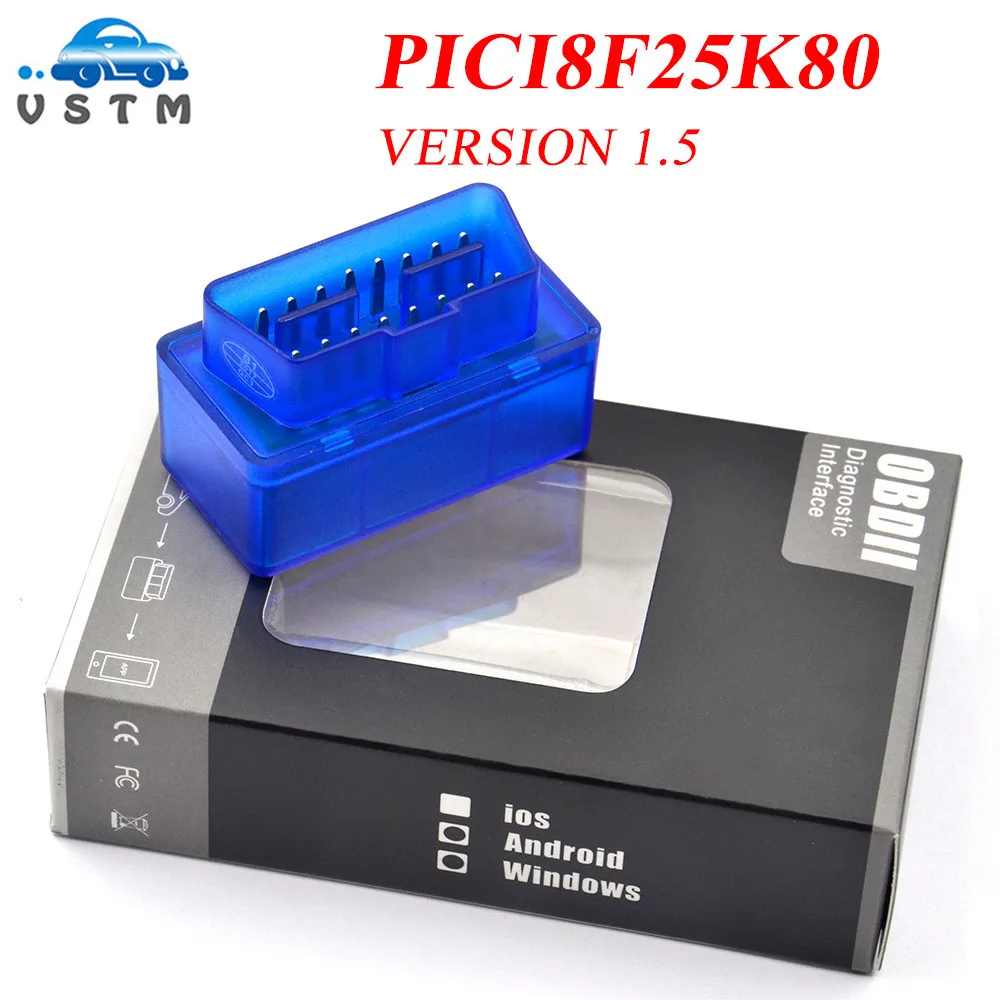VSTM Mini OBD2 Eml327 V1.5 25k80 Bluetooth адаптер автомобильный диагностический сканер для Android/ПК