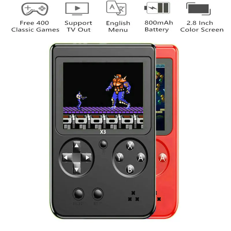 Мини 8 бит Ретро портативная игровая консольная видеоигра Встроенный 400