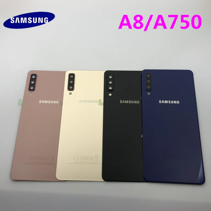 Задняя стеклянная крышка батарейного отсека для SAMSUNG Galaxy A8 A750 A750F задняя корпуса