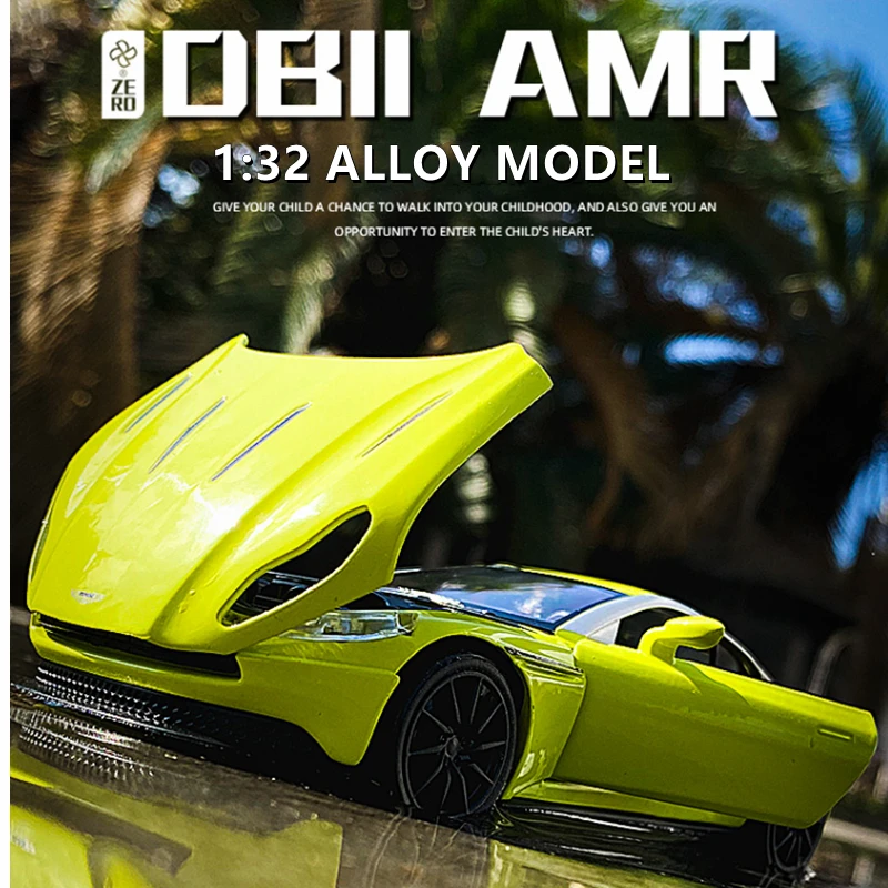 1:32 Aston Martin DB11 AMR спортивный автомобиль из сплава, Литые и игрушечные автомобили, металлическая Игрушечная машина, модель высокой модели, коллекция игрушек для детей, подарок