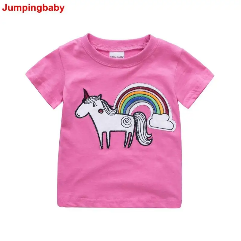 2021 футболка для девочек детская одежда с единорогом детские летние топы футболки