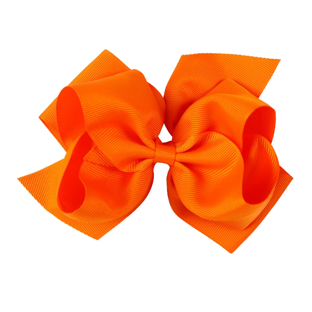 17 Orange 2 шт./лот " Большие банты для волос с зажимами для девочек Детская Мода корсажная лента ручной работы банты заколки аксессуары для волос - Цвет: 17 Orange