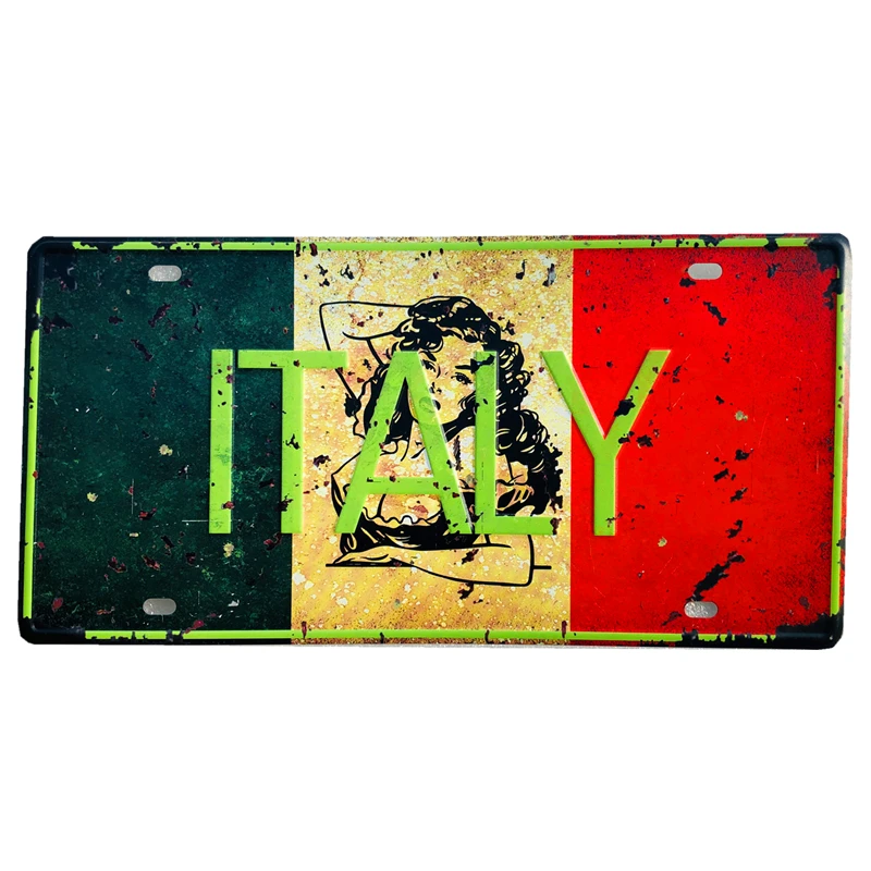 Автомобильный номерной знак с итальянским флагом Северной Америки