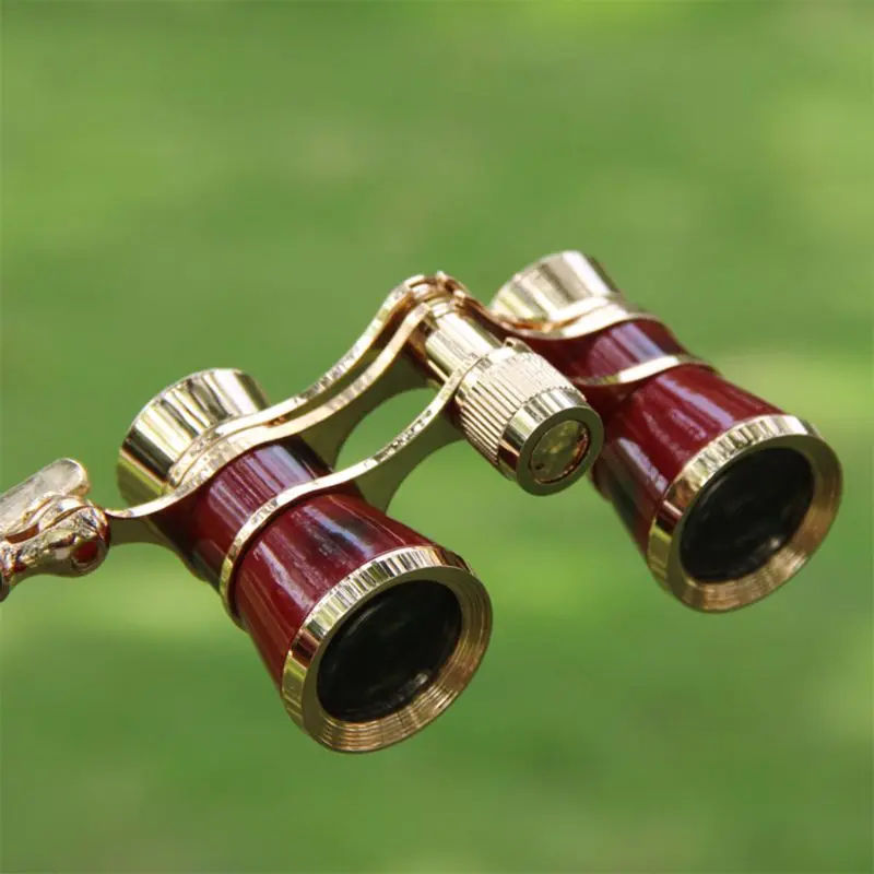 

Mini Protable Vintage Glasses Binocular Telescope with Handle Fashion Elegant B85C