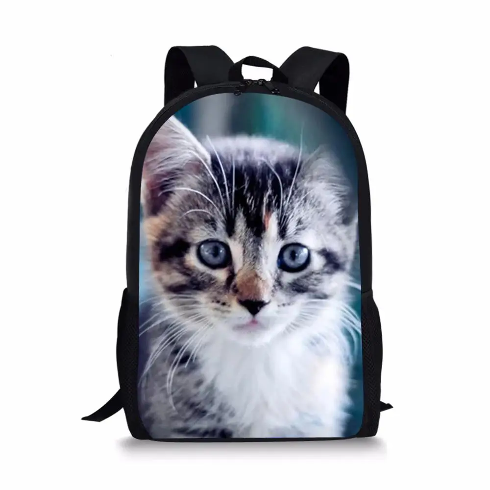 Детские рюкзаки с принтом милых кошек школьные сумки для школьников