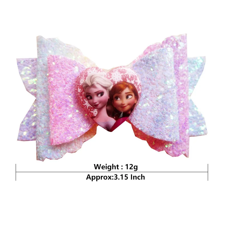 3 15 дюйма бутик Блестящий мультфильм кожаные банты с зажимами для детей девочек