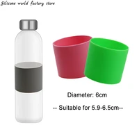 silicone world 6cm silicone heat insulated cup sleeve stripes non slip wraps for glass cup sleeve water bottle kettle cover