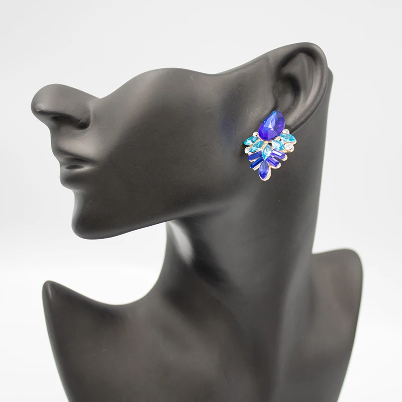 Серьги ювелирные модные стильные синие/черные/розовые серьги ручной работы