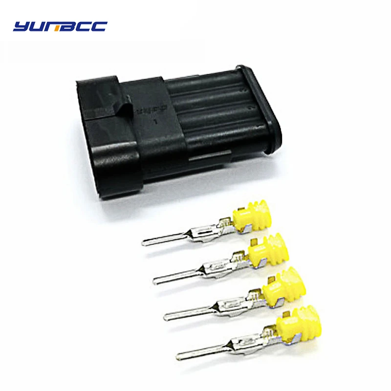 5 комплектов 4pin amp Авто Электрическая вилка жгут проводов улучшенное уплотнение водонепроницаемый разъем топливный насос жгут проводов